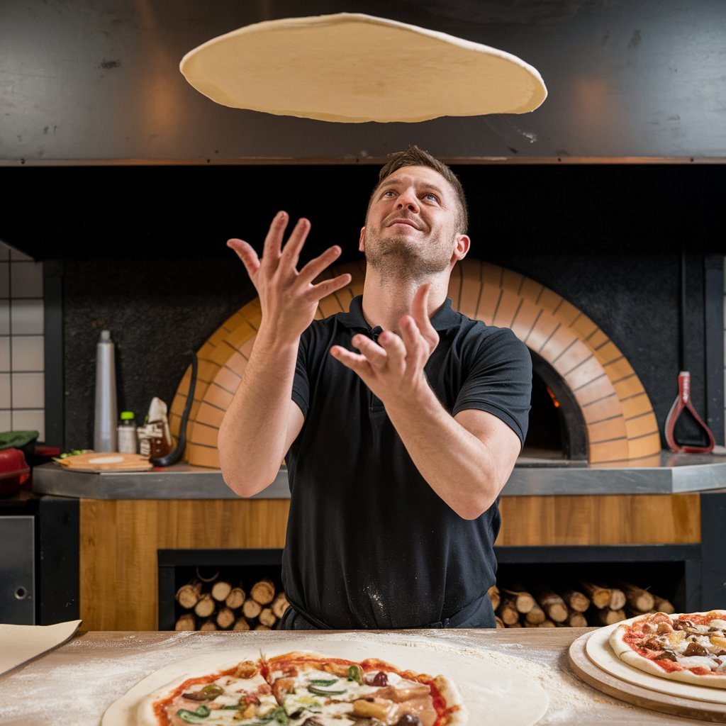 pizzaiolo-demonstrating-his talent_